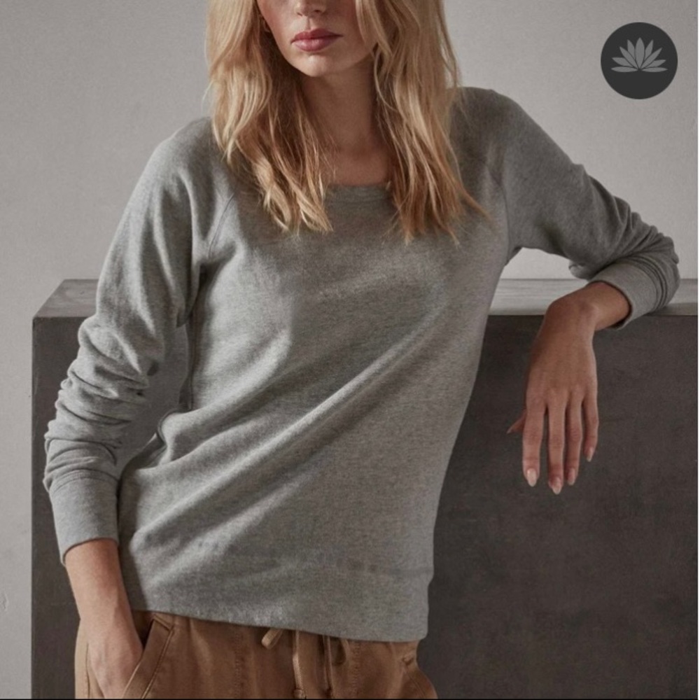 James Perse Heather Gray 100% Cotton Sweatshirt- Size 2 Womens Medium Loungewear